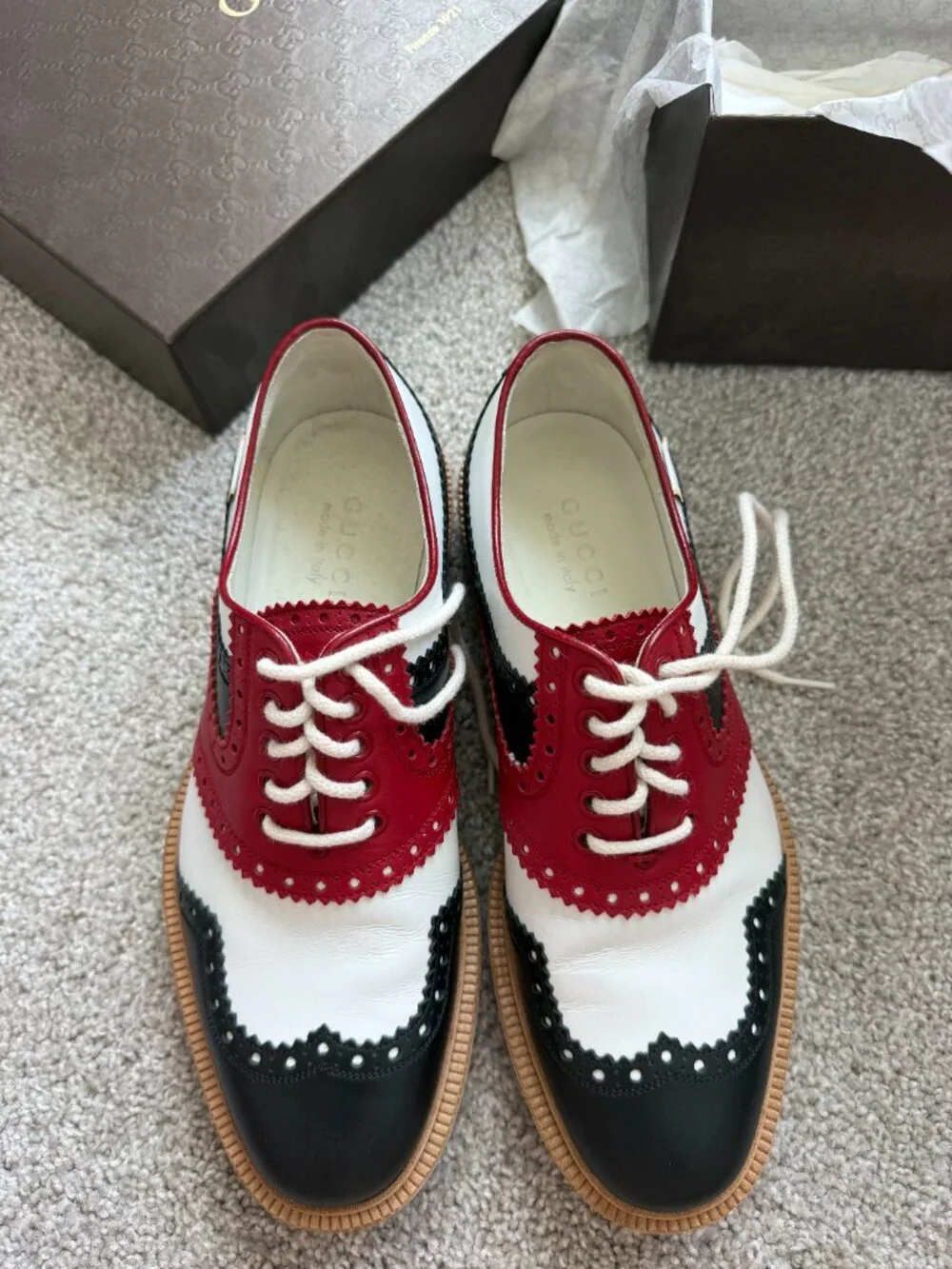 Gucci Men's Golf Shoes with FULL ORIGINAL PACKAGING Euro Size 41